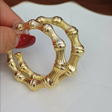 گوشواره زنانه مدل بامبو طلایی استیل