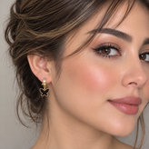 گوشواره زنانه طرح پروانه طلایی استیل قفل کلیپسی برند ysx