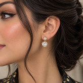گوشواره زنانه نگین دار طلایی استیل